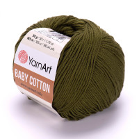 Пряжа YarnArt Baby Cotton | ЯрнАрт Бебі Коттон 443 хакі