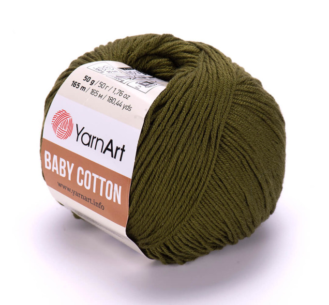 Пряжа YarnArt Baby Cotton | ЯрнАрт Бебі Коттон 443 хакі