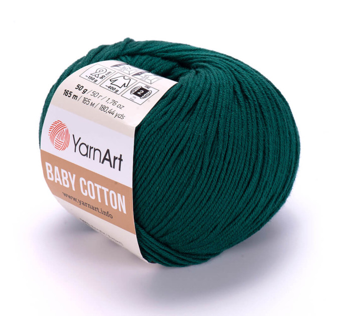 Пряжа YarnArt Baby Cotton | ЯрнАрт Бебі Коттон 444 смарагд